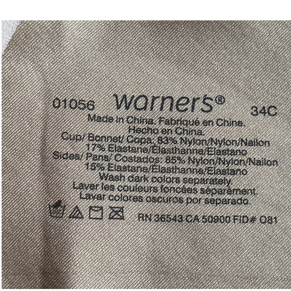 Warners No Side Effects Wireless Bra Womens 34C Tan Good Side Smoothing 01056 - Picture 3 of 13